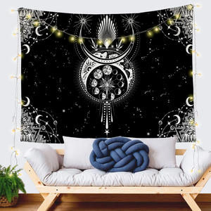 <span class=keywords><strong>Tapisserie</strong></span> murale suspendue pour la maison, série noir et blanc, imprimée, imperméable, occultante, 100% polyester, 130x150cm, design personnalisable - Product Image 5