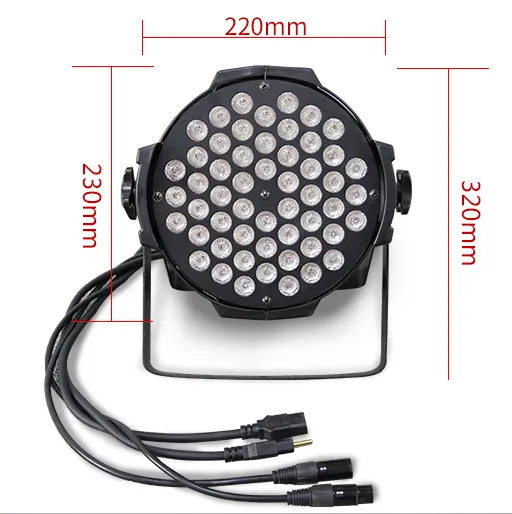 Luz led estroboscópica con control de sonido para fiesta en interiores, lámpara de 54x3 vatios, RGB, 3 en 1, para jardín y escenario