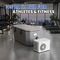 Baignoire de cryothérapie gonflable à bord incliné avec refroidisseur puissant de 1 CV et contrôle Wi-Fi intelligent, pour adultes (stock US)