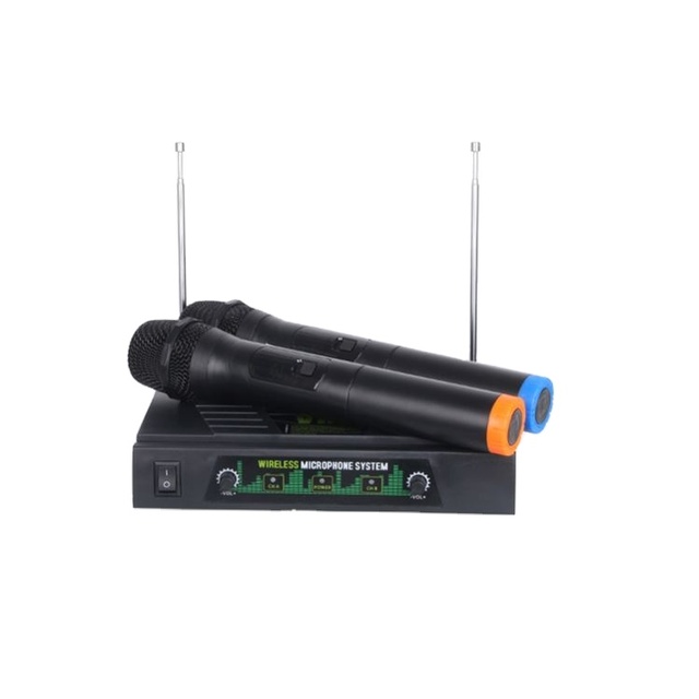 Factory VHF 2 Channel Wireless Microphone Party Conference Recording Live Home KTV Portable Dual Channel