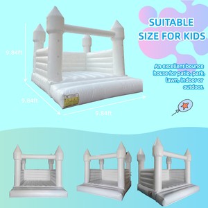 Château gonflable pour enfants, jouets de divertissement, structure gonflable blanche, trampoline gonflable, location pour fêtes - Product Image 2
