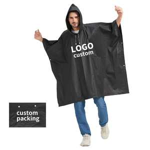 Impermeable ligero reutilizable negro EVA impermeable para Poncho para adultos plástico transpirable a prueba de viento para acampar Tours Durable - Product Image 1