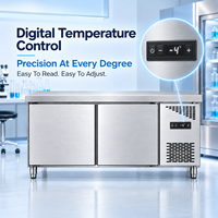Refroidisseur d'air commercial pour cuisine, plan de travail en acier inoxydable, comptoir de restaurant sans givre