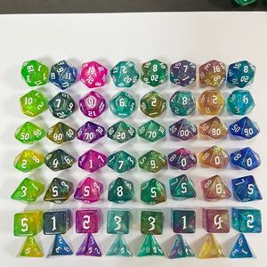 7 Uds nuevo juego de dados de <span class=keywords><strong>truco</strong></span> de fuente acrílica para D & D Camaleón de dos colores juego de riesgo números de varios lados para Dnd Game Running Group - Product Image 2