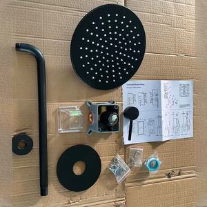 Dissimuler les robinets de bain et de douche professionnels de luxe élégants en cuivre mural noir - Product Image 5