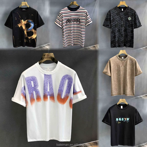 Áo thun nam cotton 230g size lớn, kiểu dáng rộng, in họa tiết sương mù thêu, chất liệu cotton, tay ngắn - Product Image 5