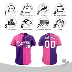 Jersey bisbol tombol kustom menampilkan desain pisah nada ganda dan gradien vertikal untuk seragam tim dan pesanan OEM - Product Image 5