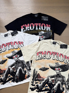 Nouveau T-shirt ample en coton respirant à manches courtes, style hip-hop, avec logo rétro Angel et strass, collection 2025 de la marque américaine de mode transfrontalière EM - Product Image 2