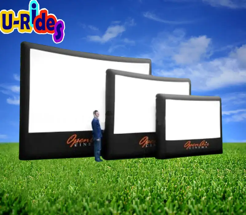 Diskon iklan grosir layar proyeksi belakang tiup portabel bioskop layar film tiup untuk dijual
