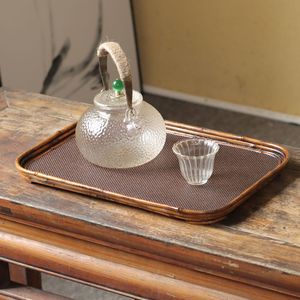 Ancient Tang Dynasty Bamboo Teapot Stand, Bamboo Retro Tea Tray, Tea <b>Table</b>, Tea Set <b>Mini</b> Storage Tray, Traditional Style Tray - Product Image 3