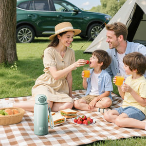 Tasse chauffante électrique <span class=keywords><strong>rechargeable</strong></span> par <span class=keywords><strong>USB</strong></span> 450ml, grande capacité, dégradé vert, portable, lait chaud pour bébé, <span class=keywords><strong>batterie</strong></span> 10000mAh - Product Image 3