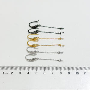 Accessoires en argent S925 pour la création de bijoux, plateau vide édition légère, crochet d'oreille en argent avec perles de 9 à 15 mm pour boucles d'oreilles 22243 - Product Image 4