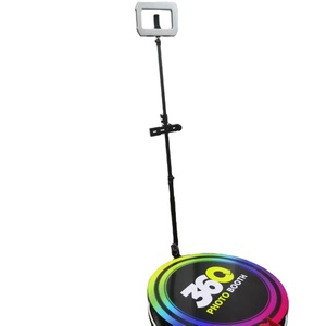Photomaton pour fête d'anniversaire 68 80 100 115cm, Photobooth rotatif à 360° avec LED, location compatible avec les smartphones, iPad, appareil photo reflex - Product Image 1