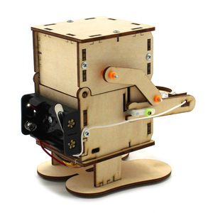 Kit de robot mangeur de pièces de monnaie en bois, jouet scientifique à assembler manuellement pour enfants de 7 à 9 ans, modèle éducatif STEM, artisanat, puzzle, bricolage - Product Image 4