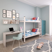 Lit mezzanine double moderne avec cadre en métal de haute qualité pour adultes Lit superposé en acier avec échelle panneau de bois et MDF Prix pour la chambre à coucher