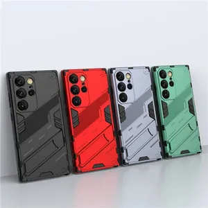 For Samsung Galaxy S24 Ultra Punk Stand Cover A05S A15 S23 FE M54 A24 A34 A54 A14 Hard Armor Bracket Shockproof Bumper Case