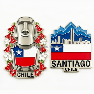 Imán de nevera metálico con bandera de Chile, diseño personalizado, esmalte suave, Rapa Nui, <span class=keywords><strong>Atacama</strong></span>, Torres Del Paine, Pisco Sour, recuerdo, venta al por mayor de fábrica - Product Image 5