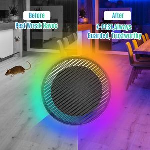 เครื่องไล่หนูด้วยคลื่นอัลตร้าโซนิคที่มีไฟกลางคืน LED เปลี่ยนสีความถี่สูงปลอดภัยและเป็นมิตรกับสิ่งแวดล้อม - Product Image 6