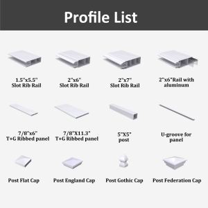 热销耐紫外线白色 PVC 隔离围栏，顶部封闭式栅栏，高 6 英尺 - Product Image 4