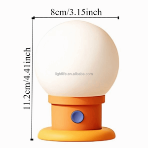 Stile nordico ricaricabile LED piccola lampada da tavolo senza fili Touch temporizzato a forma di lampadina luce notturna per camera da letto studio - Product Image 6