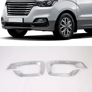 Exterior Accessories ABS Chrome Car Front Head Fog Lamp Light Eyebrow Decorative Cover Trims For Hyundai H-1/Grand Starex 2019