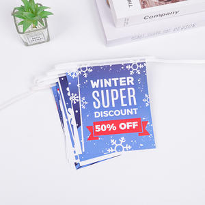 Новинка: Разноцветные рождественские гирлянды-флажки с принтом, сине-белые, для праздничного декора и оформления витрин магазинов - Product Image 2