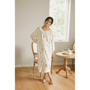 Abbigliamento <span class=keywords><strong>da</strong></span> casa autunno-inverno in <span class=keywords><strong>cotone</strong></span> spazzolato nuovo 100% <span class=keywords><strong>da</strong></span> donna | <span class=keywords><strong>Camicia</strong></span> <span class=keywords><strong>da</strong></span> <span class=keywords><strong>notte</strong></span> e pigiama a maniche lunghe, caldo Comfort - Product Image 5