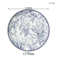Service de table de luxe en porcelaine fine, motif muguet vert, assiettes à steak, bols à soupe, tasses et soucoupes pour décoration de mariage