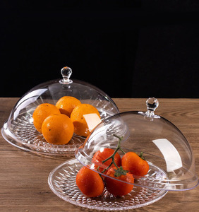 Transparent Acrylic Cake <strong>Tray</strong> With Cover Snack <strong>Dessert</strong> Fruit <strong>Tray</strong> With Stand - Product Image 3