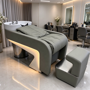 Beauty Salon Shampoo Bed Hair Washing <b>Chair</b> with Colorful Lights Massage Function Water Outlet for Barber Shop Hair Spa - Product Image 1