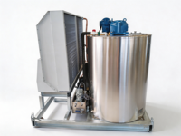 Machine à glace en flocons haute efficacité de 10 tonnes, générateur de glace en flocons anti-corrosion pour marché des fruits de mer et aquaculture