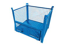 Caisse pliante en acier au carbone durable, antirouille, empilable, pour entrepôt, cage de rangement industrielle
