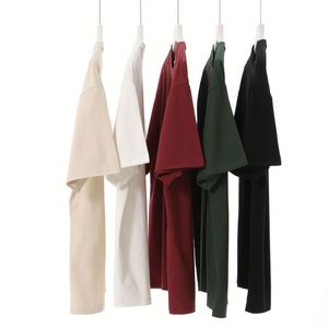 เสื้อยืดแขนสั้นผู้ชายสไตล์อเมริกันทรงโอเวอร์ไซส์ ผ้าฝ้ายแท้ สีพื้น น้ำหนัก 300 กรัม ผ้าสองเส้น ทันสมัยสำหรับฤดูร้อน - Product Image 3