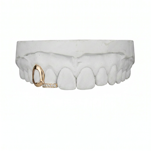 <span class=keywords><strong>Grillz</strong></span> Hip Hop personnalisés en argent sterling 925, style dentaire, avec crocs en barre en moissanite à face ouverte, entièrement sertis de moissanite - Product Image 1