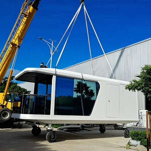 Villa de camping préfabriquée à double étage, type capsule géodésique, solution en forme de dôme pour projets de parcs extérieurs, en acier - Product Image 2