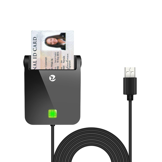 ZOWEETEK 12026-8 EMV Card Reader Writer ISO 7816 ID IC USB Smart Chip Card Reader Mini Payment ATM Credit Card Reader