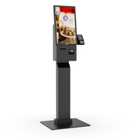 Machine de paiement automatique en libre-service POS en acier inoxydable de 21,5 pouces, processeur Intel I5-13e génération, stockage de 256 Go pour restaurant, kiosque de paiement en libre-service