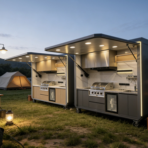 <span class=keywords><strong>Cocina</strong></span> Exterior Resistente a la Oxidación con Cobertizo de Textura Metálica, <span class=keywords><strong>Cocina</strong></span> Exterior con Puerta Eléctrica para Patio - Product Image 4