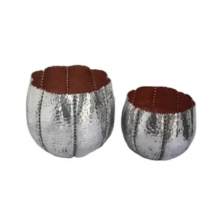 Aluminium Mirror Polish Metal Votive Tea Light Holder Candle Holder With Copper Colour Inside in Two Sizes Christmas home Decor