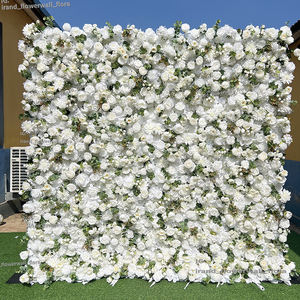 ผนังดอกไม้สีขาวแบบม้วนเก็บได้ คุณภาพสูง สำหรับตกแต่งงานแต่งงาน - Product Image 5