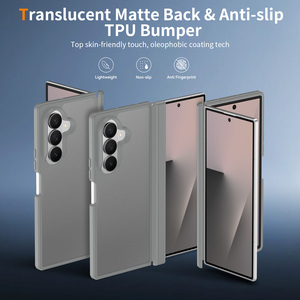Coque de téléphone personnalisée Samsung Z Fold 7 8 avec protection de charnière, grise, antichoc, effet peau mate, pour vente en gros - Product Image 3