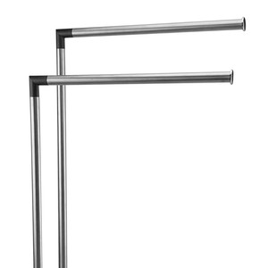 En forma <span class=keywords><strong>de</strong></span> L <span class=keywords><strong>de</strong></span> acero inoxidable ropa <span class=keywords><strong>de</strong></span> <span class=keywords><strong>pie</strong></span> estante extraíble toalla Rack percha - Product Image 5