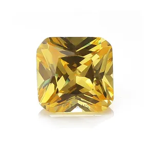 Ready to Ship 200 Pcs Loose CZ Gemstone Golden Yellow Square Shape Cubic Zirconia Birth Stone For Jewelry