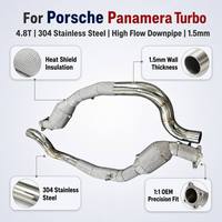 Downpipe Berinsulasi Khusus untuk Porsche Panamera Turbo 4.8T 304 Stainless Steel Performance Dumppipe Presisi OEM 1:1