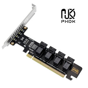 Masaüstü bilgisayar PCIeX16 için 4 Port U.2 NVME SFF-8643 SFF-8639 genişleme kartı PCIe4.0 bölünmüş kart - Product Image 6