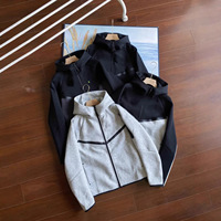 Ensemble 2 pièces pour homme avec veste à capuche zippée et pantalon de survêtement, idéal printemps-automne, vente en gros OEM