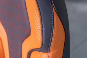 ชุดอัพเกรดเบาะนั่งลายคลื่นสำหรับ BMW ซีรีส์ 3 G20 / X3 G01 / X5 G05, เบาะหนังรูระบายสีส้มสดใสและสีเทาเข้ม - Product Image 4