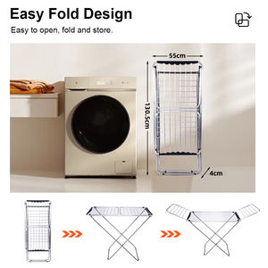 家庭用および庭用の折りたたみ式乾燥洗濯ラック耐久性のあるバルコニー布衣類 - Product Image 4