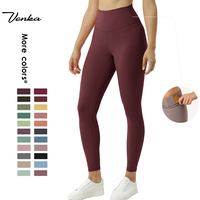 Dames Fitness Gym Panty Binnenzak Custom Logo Lulu Nylon Compressie Hoge Taille Vrouwen Yoga Broek Leggings