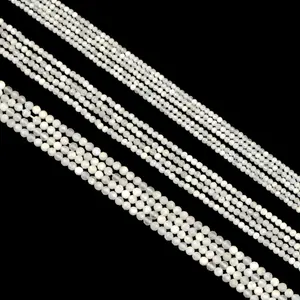白色月光石硬切割珠2/3/4毫米热卖厂家直销天然散珠小珠饰品配件制作